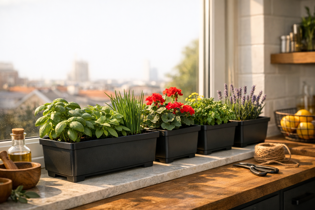 Blumenkasten Pflanzkübel schwarz 6er-Set | Schnäppchenmarkt Raum Ingolstadt