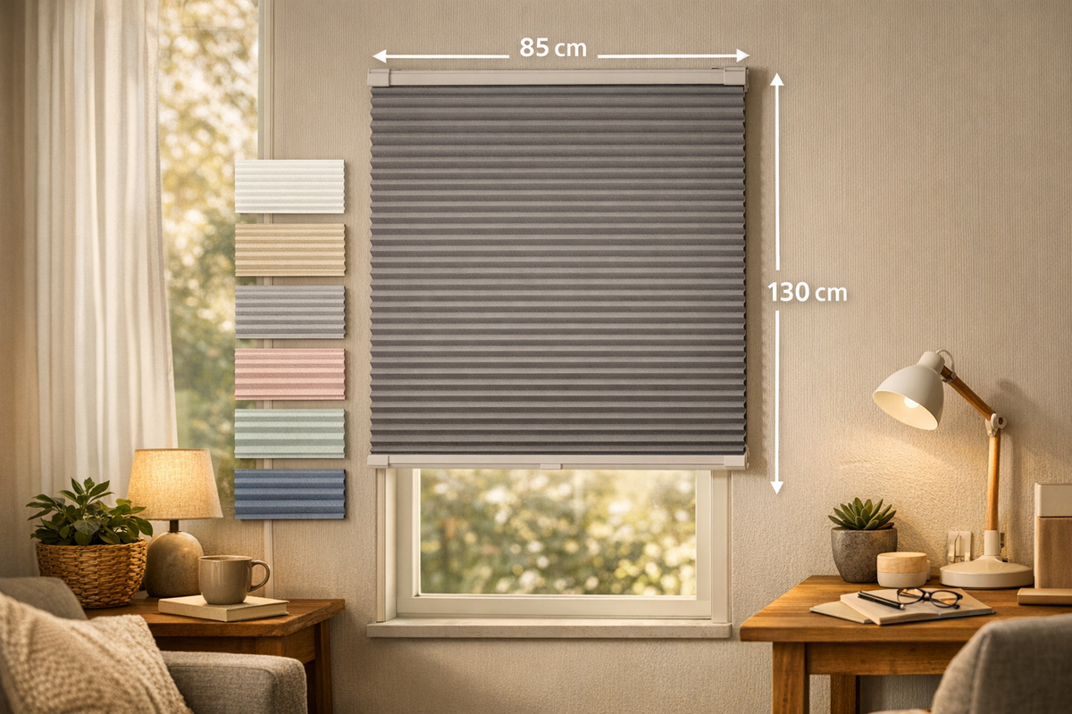 Plissee Faltrollo 85x130 cm grau weiß | Schnäppchenmarkt Raum Ingolstadt