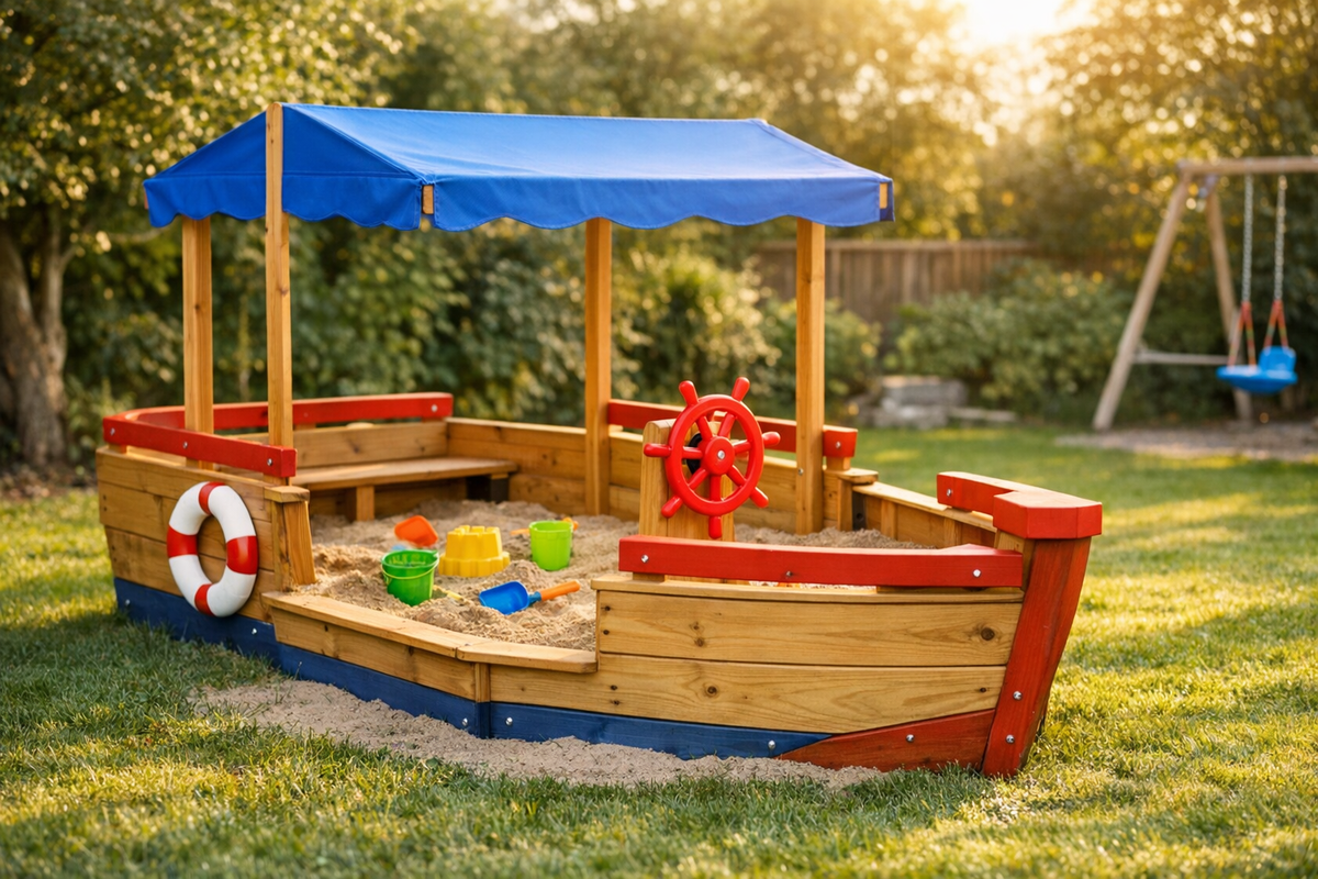 Sandkasten Schiff groß aus Holz | Schnäppchenmarkt Raum Ingolstadt