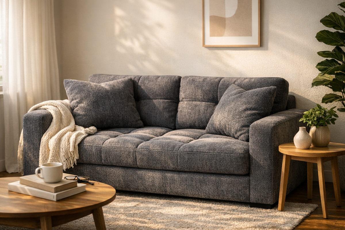 Flauschige 2 Sitzer Sofa Couch grau | Schnäppchenmarkt Raum Ingolstadt