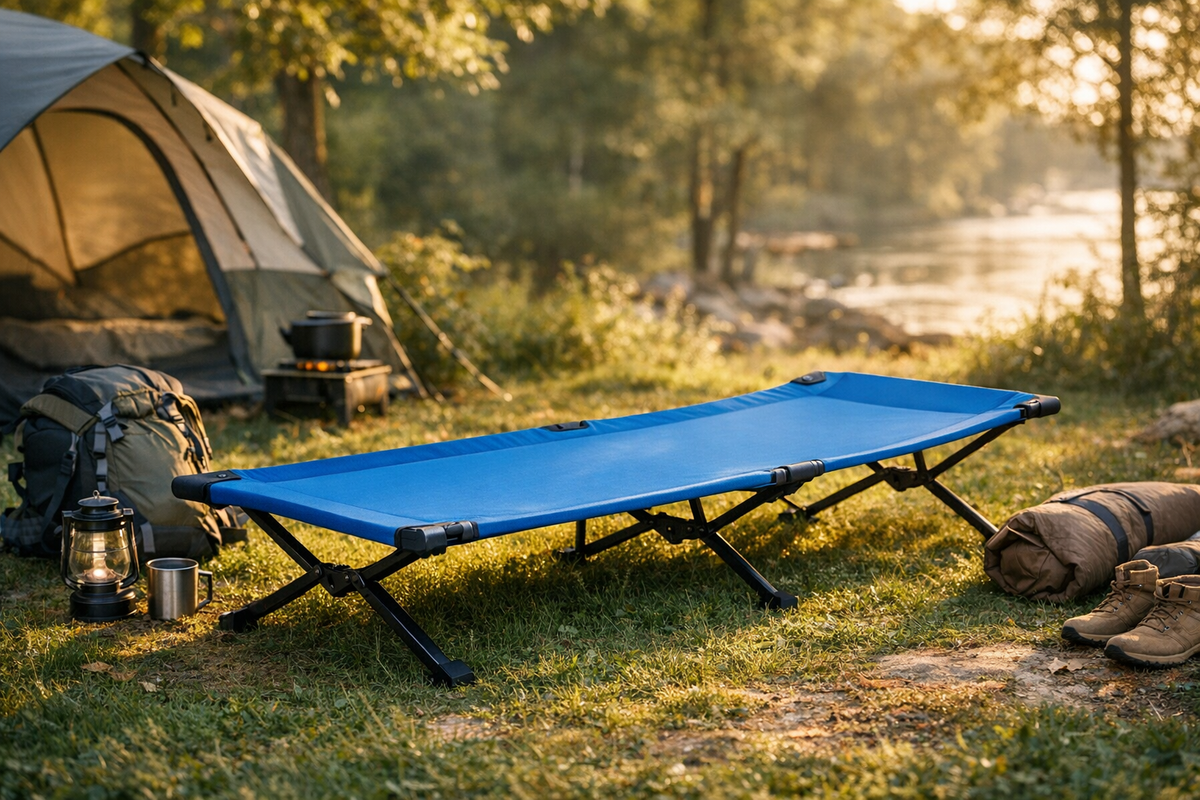 Feldbett Campingbett XXL blau | Schnäppchenmarkt Raum Ingolstadt