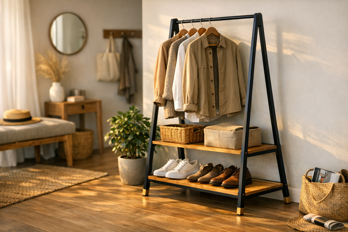 Standgarderobe 40 kg schwarz Bambus | Schnäppchenmarkt Raum Ingolstadt