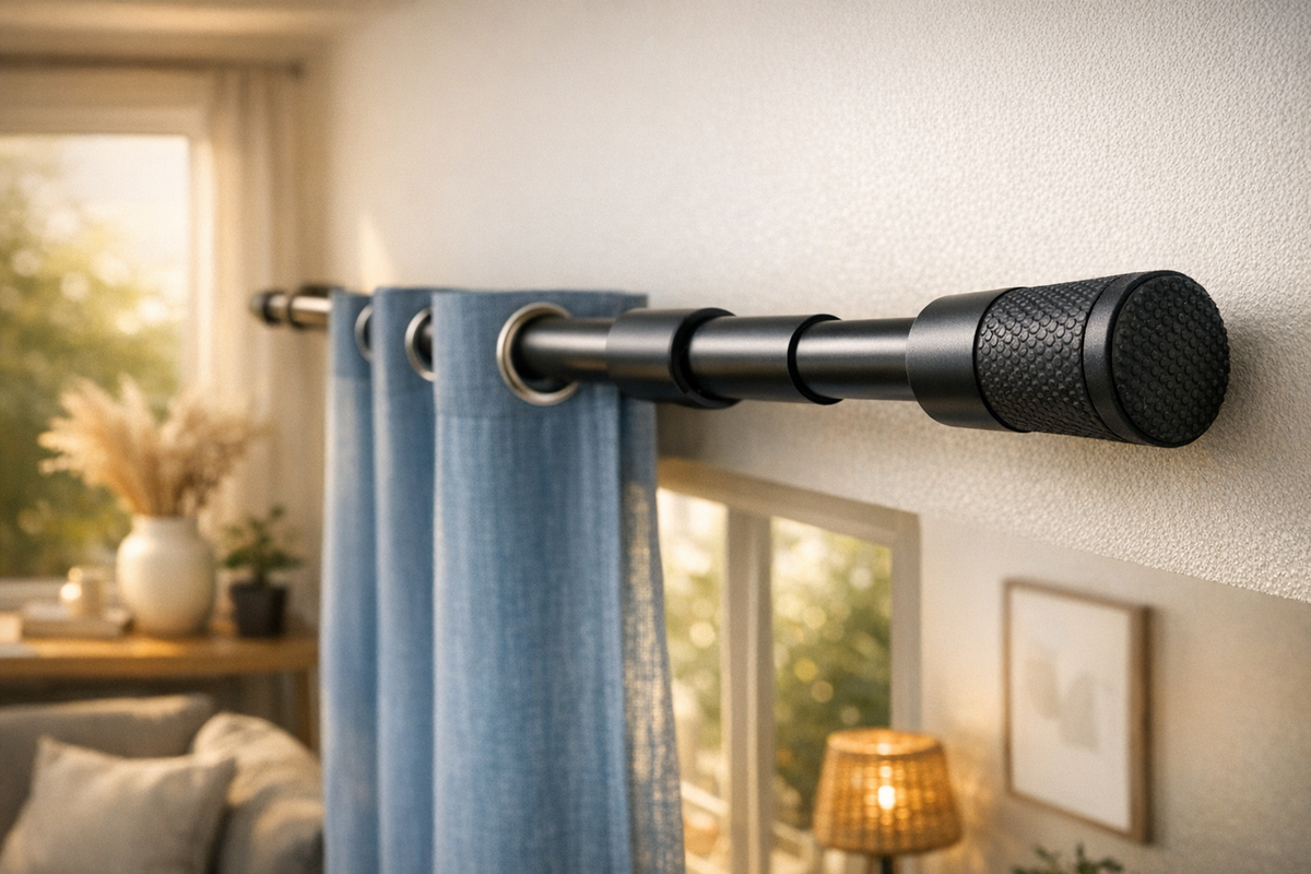 Teleskopstange Vorhangstange 228-277 cm schwarz | Schnäppchenmarkt Raum Ingolstadt