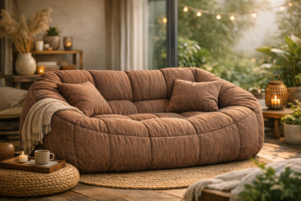 Sitzsack Sofa indoor outdoor kaffeebraun rosa | Schnäppchenmarkt Raum Ingolstadt