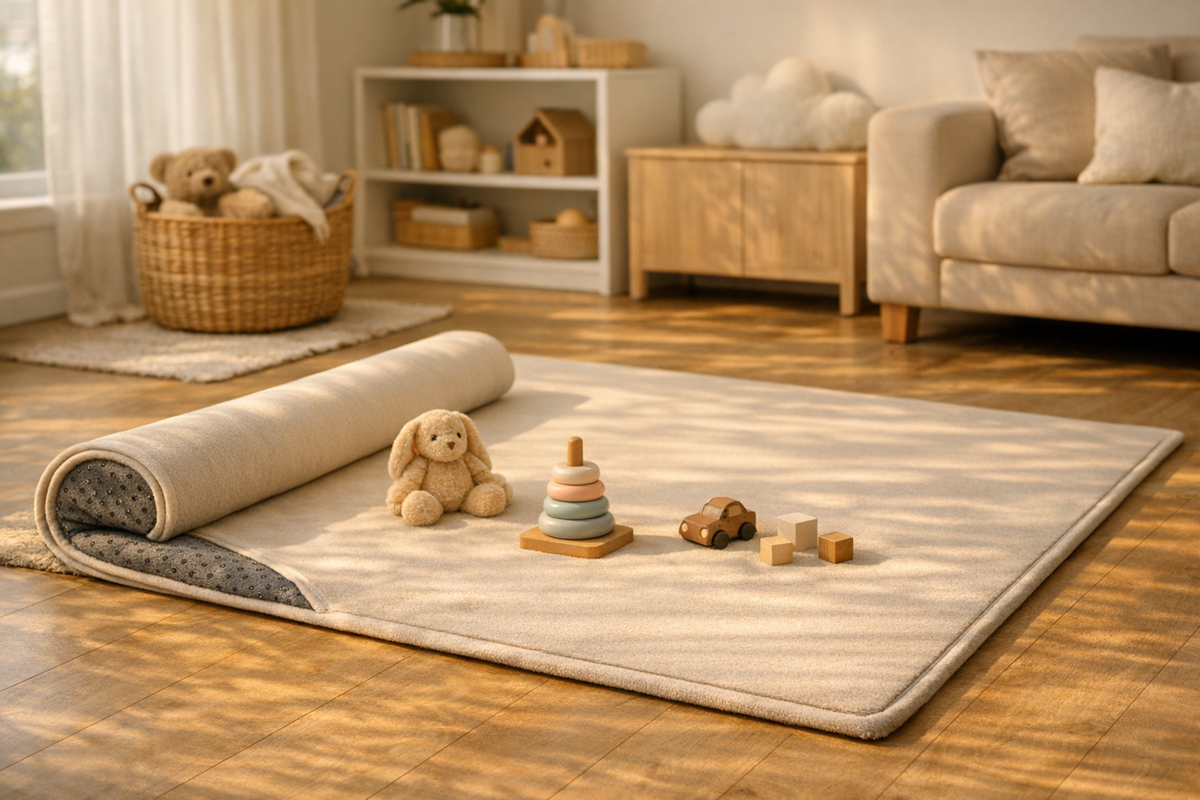 Krabbelmatte Teppich 120x180 cm beige | Schnäppchenmarkt Raum Ingolstadt