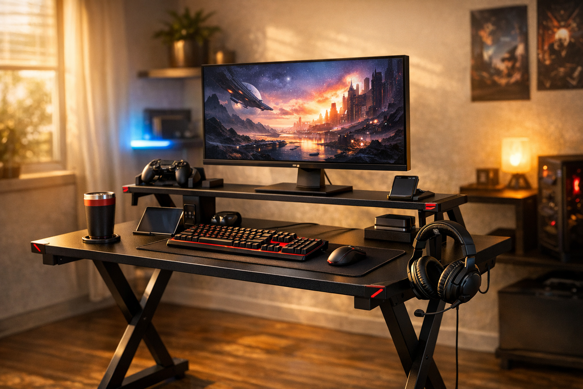 Gamingtisch Schreibtisch 120x60 cm schwarz | Schnäppchenmarkt Raum Ingolstadt