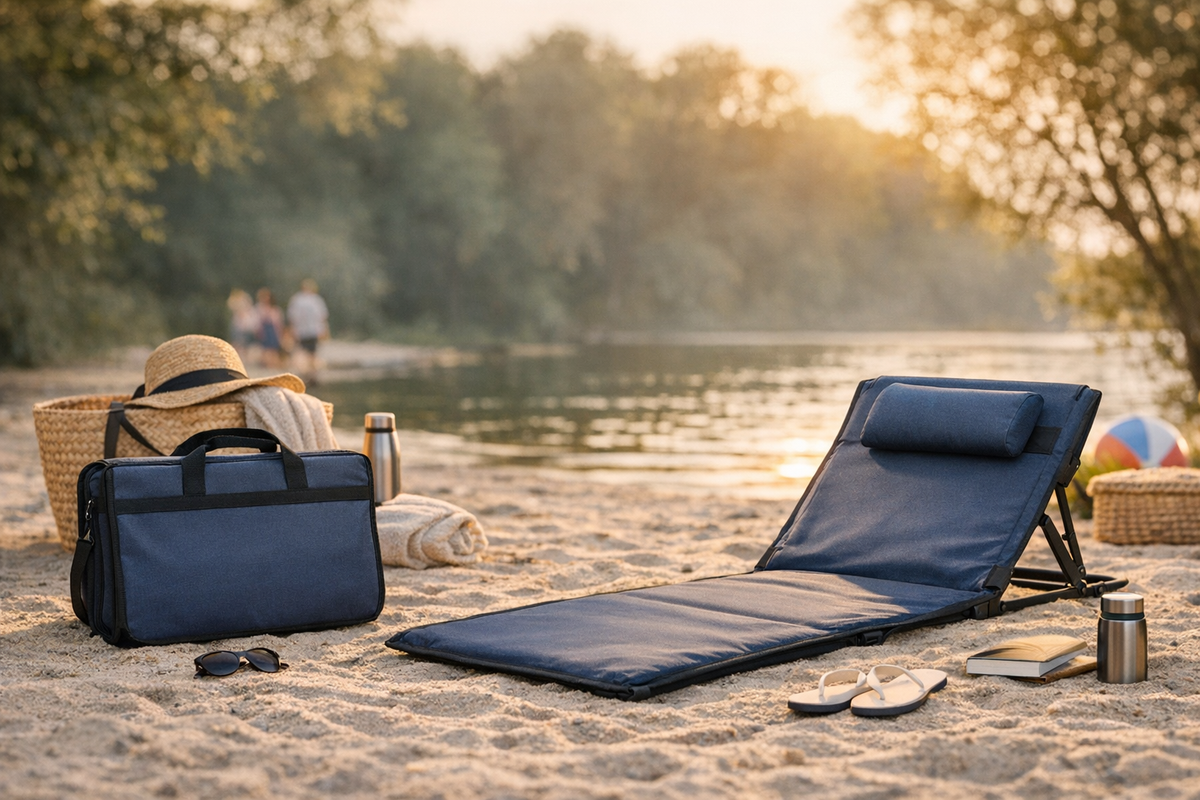 Strandmatte Liege verstellbar navy | Schnäppchenmarkt Raum Ingolstadt
