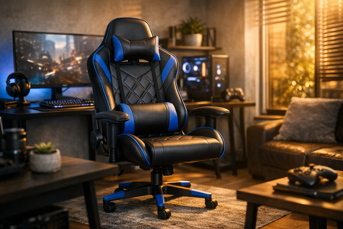 Gamingstuhl 67x63x131 cm schwarz/blau | Schnäppchenmarkt Raum Ingolstadt