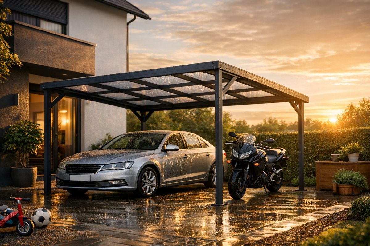 Carport Überdachung 5x3m dunkelgrau | Schnäppchenmarkt Raum Ingolstadt
