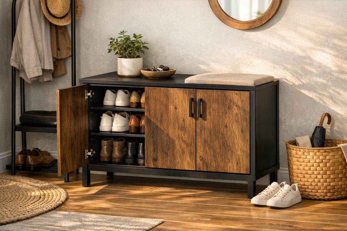 Schuhschrank Regal höhenverstellbar schwarz braun | Schnäppchenmarkt Raum Ingolstadt