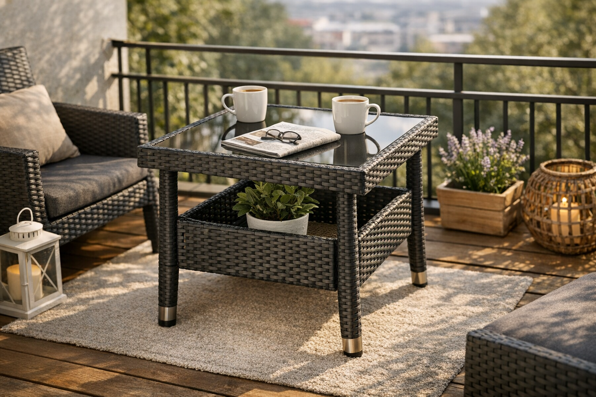 Balkontisch Gartentisch 60x60cm schwarzgrau | Schnäppchenmarkt Raum Ingolstadt