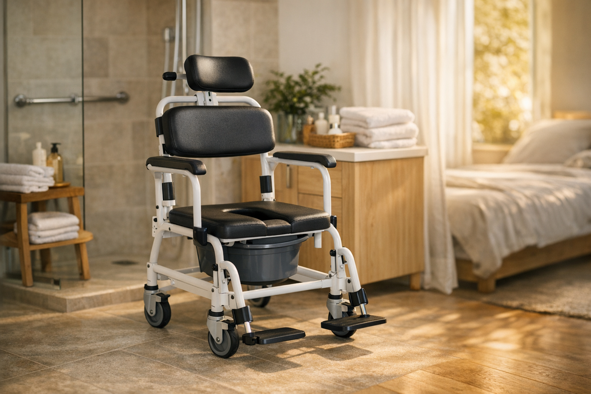 Duschstuhl Toilettenstuhl fahrbar 55x86x94 cm | Schnäppchenmarkt Raum Ingolstadt