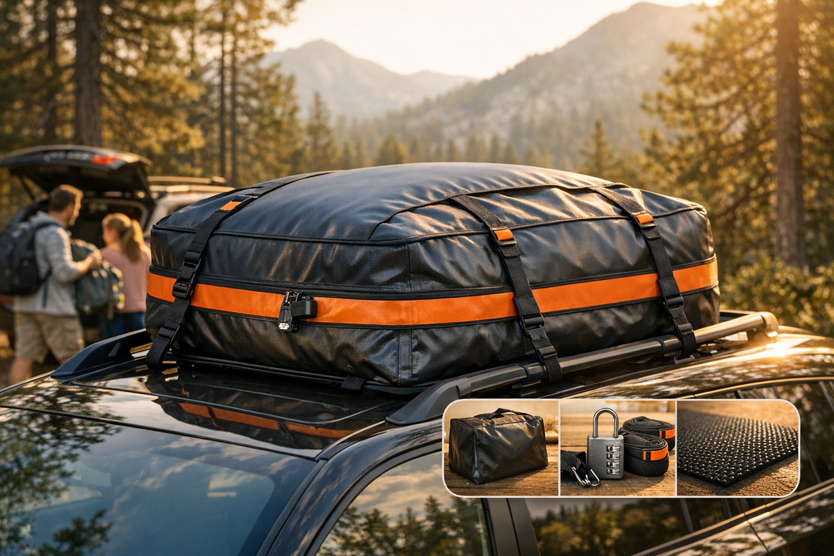 Dachbox 132x101x45,5 cm Schwarz Orange | Schnäppchenmarkt Raum Ingolstadt