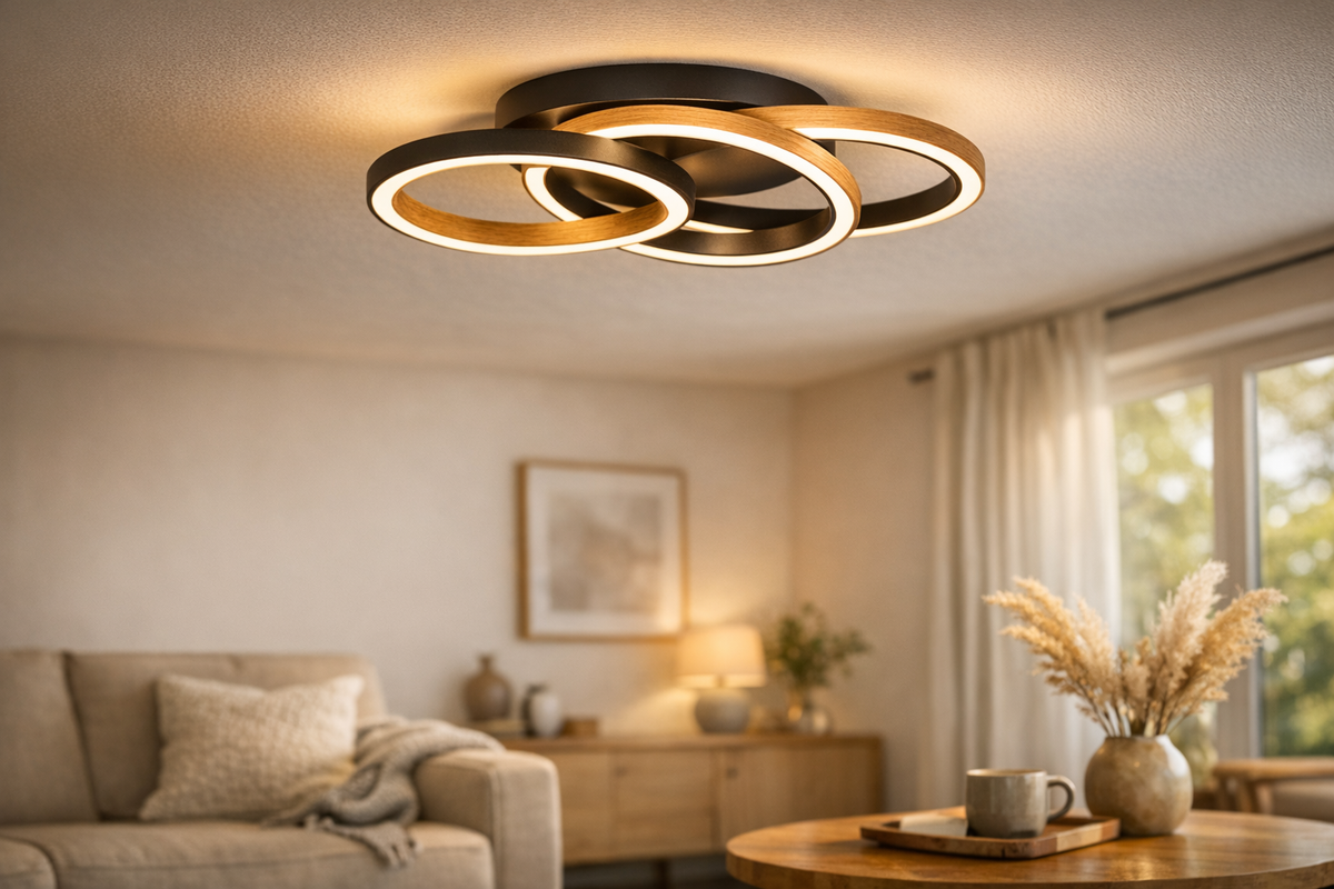 Deckenleuchte Lampe 50cm schwarz holzoptik | Schnäppchenmarkt Raum Ingolstadt