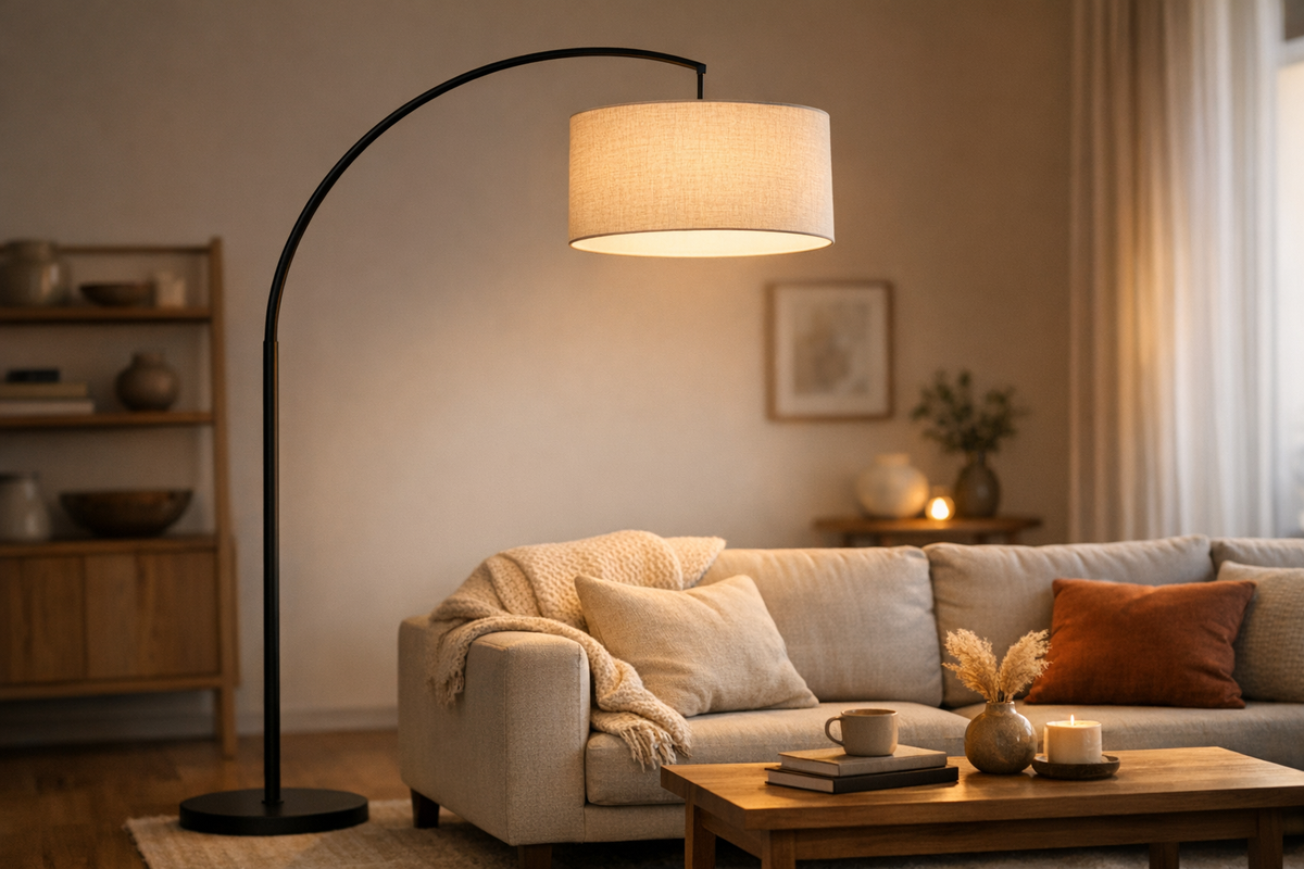Bogenlampe Stehlampe 33 cm Schwarz | Schnäppchenmarkt Raum Ingolstadt