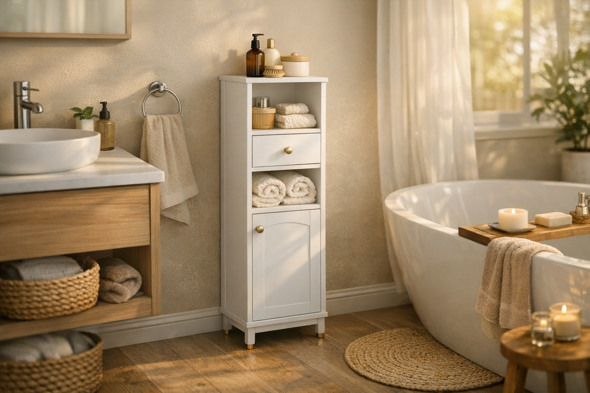 Badezimmerschrank weiß 20x20x85 cm | Schnäppchenmarkt Raum Ingolstadt
