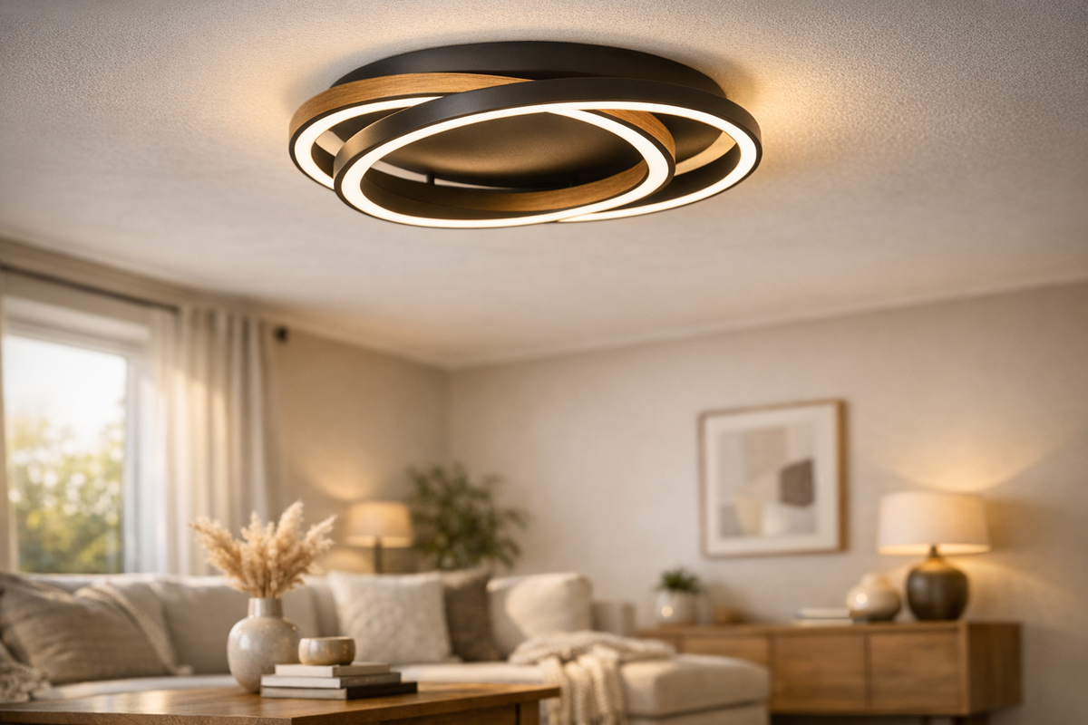 LED Deckenleuchte 50cm 36W schwarz holz | Schnäppchenmarkt Raum Ingolstadt