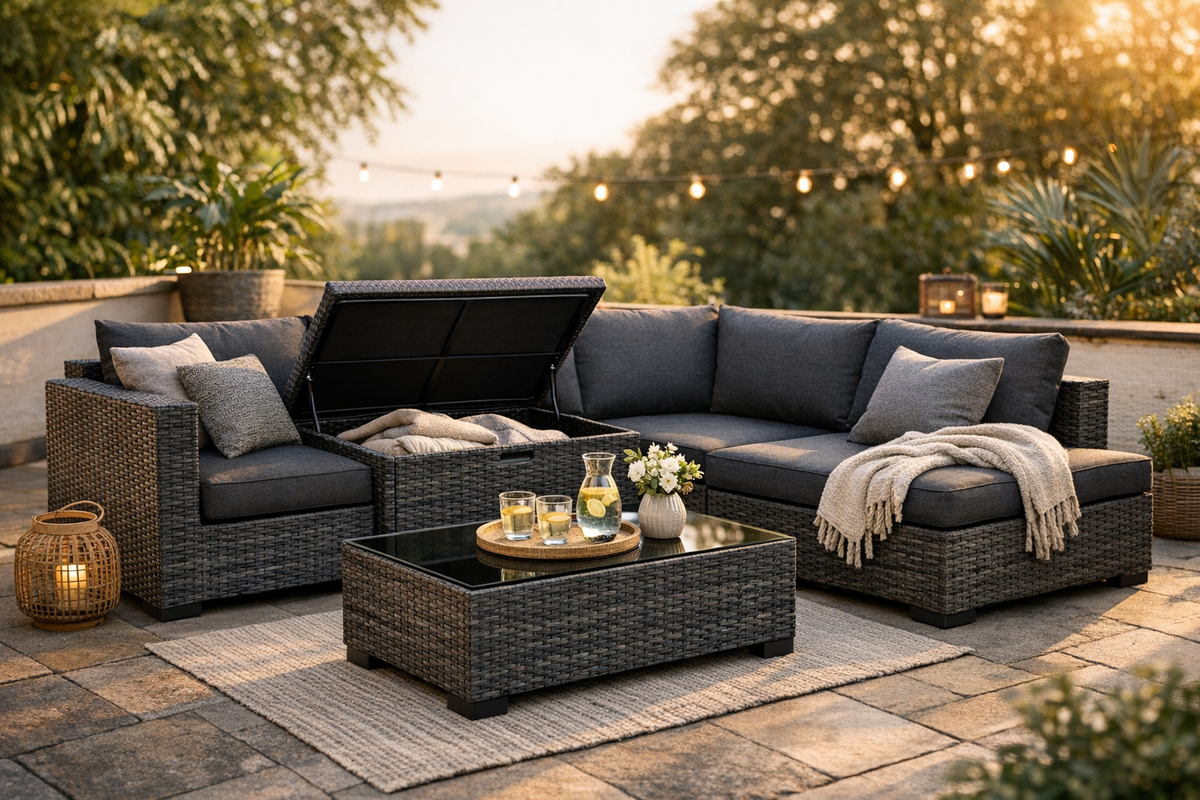 Grau-meliertes Gartensofa Set | Schnäppchenmarkt Raum Ingolstadt