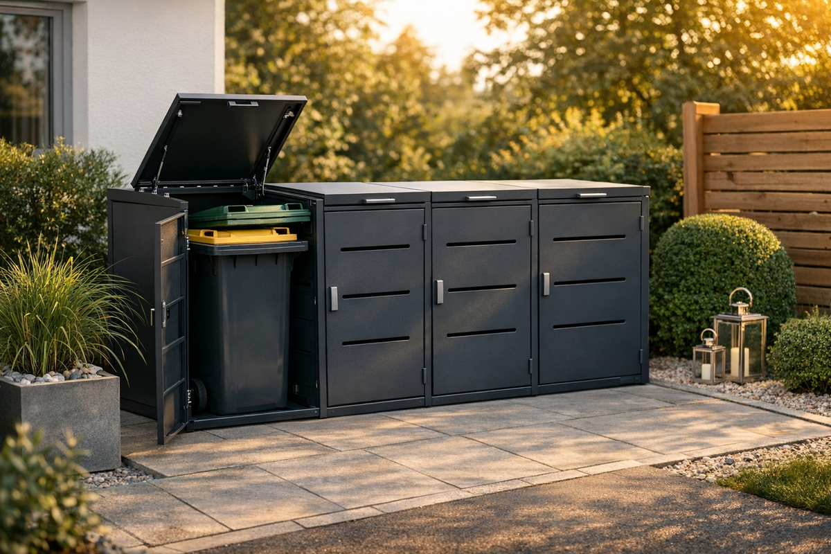 Gartenbox Mülltonnenbox 4er anthrazit | Schnäppchenmarkt Raum Ingolstadt