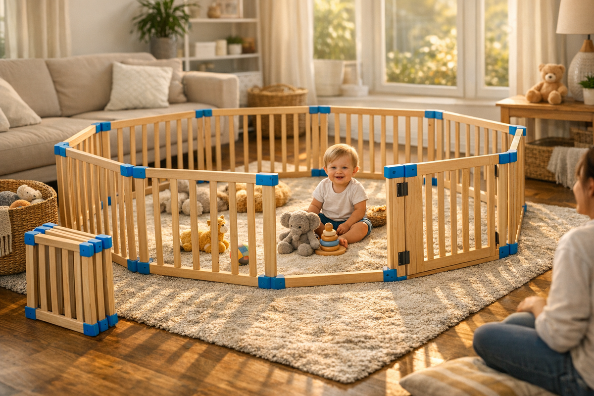 Laufstall Babyzaun 7,2m weiß natur | Schnäppchenmarkt Raum Ingolstadt