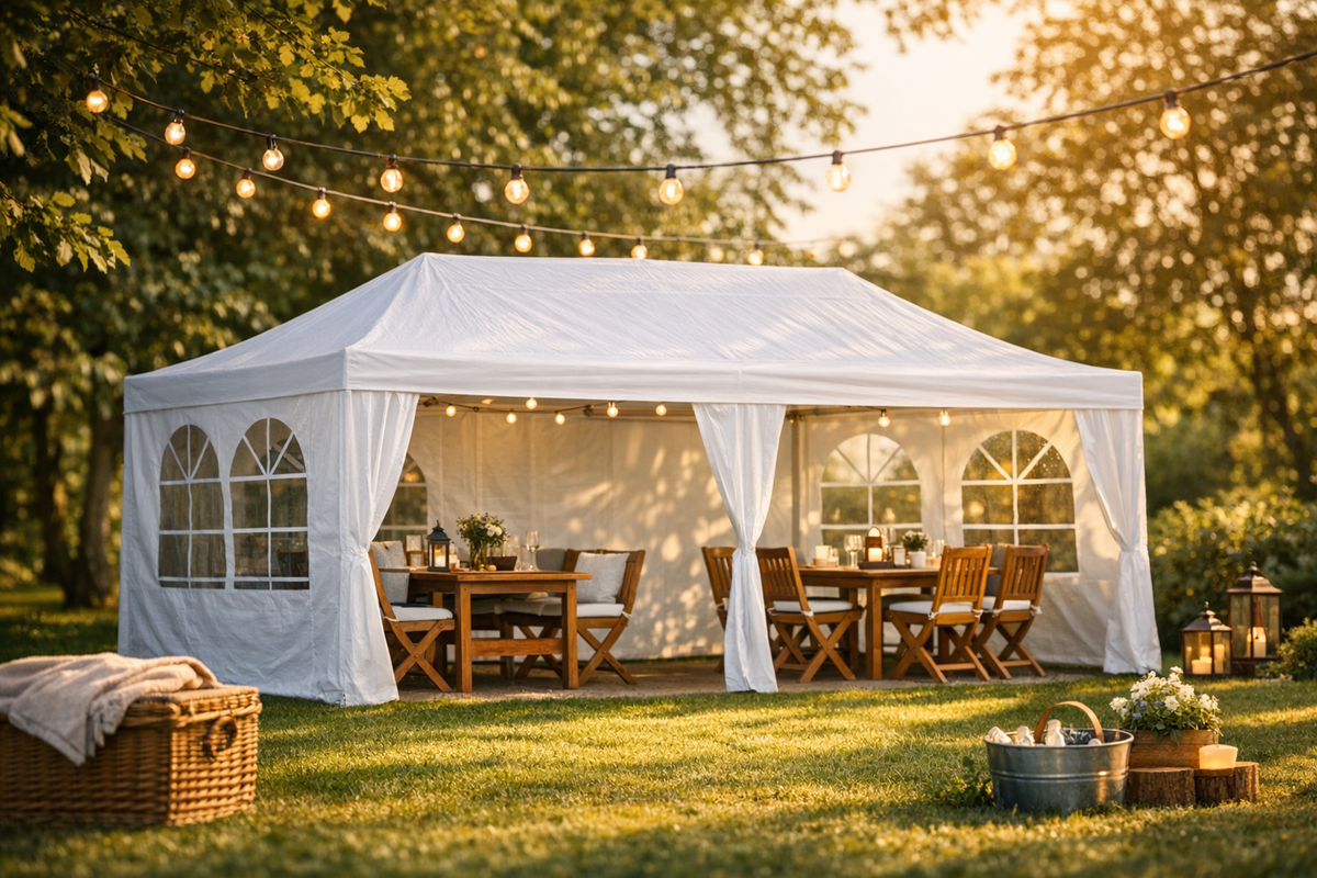 Pavillon Zelt 18m² weiß | Schnäppchenmarkt Raum Ingolstadt