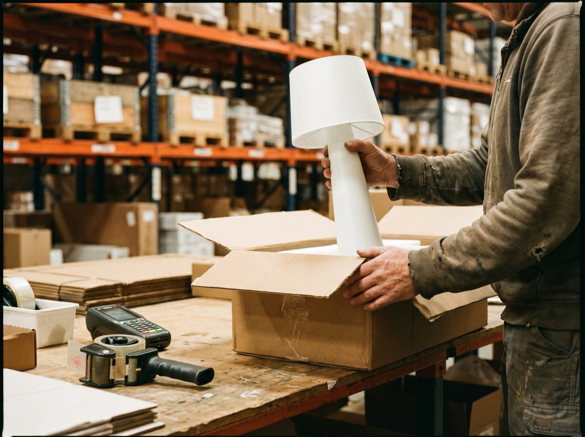 Neuwertige Ware wird ausgepackt